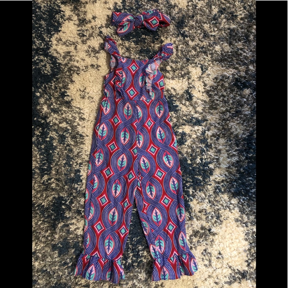 Pink/Purple Tribal Jumpsuit & Matching Headband